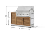 NewAge Outdoor Kitchens Outdoor Grill Island Stainless-Steel Louvered Doors 3-Piece Cabinet Set with Sink, Grill Cabinet and Platinum Grill-73976-Garage Giant 