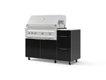 NewAge Outdoor Kitchens Outdoor Grill Island Aluminum 4-Piece Cabinet Set with Casters and 3-Drawer, Grill Cabinet, Platinum Grill and Dekton in Aeris Countertop - (Liquid Propane) | Garage Giant 