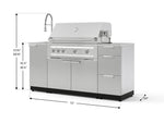 NewAge Outdoor Kitchens Outdoor Grill Island Stainless-Steel 5-Piece Cabinet Set with Sink, 3 Drawer, Grill Cabinet, Platinum Grill and Stainless Steel Countertop-75609-Garage Giant 