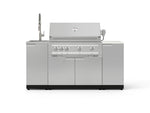 NewAge Outdoor Kitchens Outdoor Grill Island Stainless-Steel 5-Piece Cabinet Set with Sink, 1 Door, Grill Cabinet, Platinum Grill and Stainless Steel Countertop - (Natural Gas) 