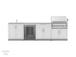 NewAge Outdoor Kitchens Stainless Steel 4-Piece Cabinet Set with Sink, Bar, Grill Cabinet and Glass Door Fridge-71503-Garage Giant 