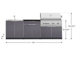 NewAge Outdoor Kitchens Aluminum 5-Piece Cabinet Set with Bar, Sink, Grill Cabinet, Platinum Grill, and Countertop-71237-Garage Giant 
