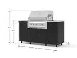 NewAge Outdoor Kitchens Outdoor Grill Island Stainless-Steel 6-Piece Cabinet Set with Casters and 1 Door, Grill Cabinet, Platinum Grill, Countertops 
