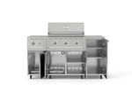 NewAge Outdoor Kitchens Outdoor Grill Island Stainless-Steel 6-Piece Cabinet Set with Casters and 1-Door, Grill Cabinet, Performance Grill, Side Burner, Countertop-74860-Garage Giant 