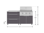 NewAge Outdoor Kitchens Aluminum 4-Piece Cabinet Set with Casters and 3 Drawer, Grill Cabinet, Performance Grill, Countertop-72198-Garage Giant 
