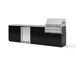 NewAge Outdoor Kitchens Aluminum 7-Piece Cabinet Set with 3-Drawer, Bar, Grill Cabinet, Platinum Grill, Countertops and Stainless Steel Door Fridge-71392-Garage Giant 