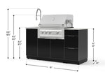 NewAge Outdoor Kitchens Outdoor Grill Island Aluminum 5-Piece Cabinet Set with Sink, 3 Drawer, Grill Cabinet, Platinum Grill and Stainless Steel Countertop - (Liquid Propane) 