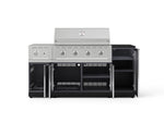 NewAge Outdoor Kitchens Outdoor Grill Island Aluminum 6-Piece Cabinet Set with 1-Door, Grill Cabinet, Performance Grill, Side Burner and Countertop - (Natural Gas) 