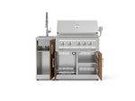 NewAge Outdoor Kitchens Outdoor Grill Island Stainless-Steel Louvered Doors 3-Piece Cabinet Set with Sink, Grill Cabinet and Platinum Grill-75289-Garage Giant 