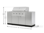 NewAge Outdoor Kitchens Outdoor Grill Island Stainless-Steel 5-Piece Cabinet Set with Sink, 1 Door, Grill Cabinet, Performance Grill and Stainless Steel Countertop-74652-Garage Giant 