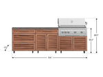 NewAge Outdoor Kitchens Stainless Steel 5-Piece Cabinet Set with Casters and 3 Drawer, Bar, Grill Cabinet, Platinum Grill, Countertop-72635-Garage Giant 