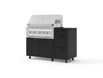 NewAge Outdoor Kitchens Outdoor Grill Island Stainless-Steel 4-Piece Cabinet Set with Casters and 3-Drawer, Grill Cabinet, Platinum Grill and Dekton in Sirius Countertop - (Liquid Propane) | Garage Giant 