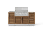 NewAge Outdoor Kitchens Outdoor Grill Island Stainless-Steel Louvered Doors 5-Piece Cabinet Set with Sink, 3 Drawer, Grill Cabinet, Performance Grill and Stainless Steel Countertop - (Liquid Propane) 