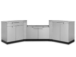 NewAge Outdoor Kitchens 6-Piece Cabinet Set in Stainless Steel with Countertops-65089-Garage Giant 
