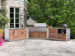 NewAge Outdoor Kitchens Stainless Steel 7-Piece Cabinet Set with 2 Door, Bar, Corner, Grill Cabinet, Platinum Grill, and Countertops 