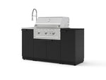 NewAge Outdoor Kitchens Outdoor Grill Island Stainless-Steel 5-Piece Cabinet Set with Sink, 1 Door, Grill Cabinet, Performance Grill and Stainless Steel Countertop - (Natural Gas) | Garage Giant 