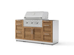NewAge Outdoor Kitchens Outdoor Grill Island Stainless-Steel Louvered Doors 5-Piece Cabinet Set with 3 Drawers, Grill Cabinet and Performance Grill - (Natural Gas) | Garage Giant 