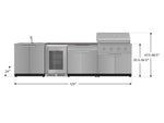 NewAge Outdoor Kitchens Stainless Steel 6-Piece Cabinet Set with Sink, Bar, Grill Cabinet, Performance Grill, Countertop and Fridge-72082-Garage Giant 