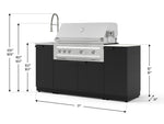 NewAge Outdoor Kitchens Outdoor Grill Island Stainless-Steel 5-Piece Cabinet Set with Sink, 1 Door, Grill Cabinet, Platinum Grill and Stainless Steel Countertop - (Natural Gas) 