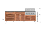 NewAge Outdoor Kitchens Stainless Steel 5-Piece Cabinet Set with Casters and 3 Drawer, Bar, Grill Cabinet, Performance Grill, Countertop-72628-Garage Giant 