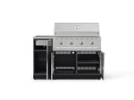 NewAge Outdoor Kitchens Outdoor Grill Island Aluminum 3-Piece Cabinet Set with Sink, Grill Cabinet and Performance Grill-73949-Garage Giant 