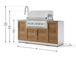 NewAge Outdoor Kitchens Outdoor Grill Island Stainless-Steel 5-Piece Cabinet Set with Sink, 1 Door, Grill Cabinet, Platinum Grill and Stainless Steel Countertop - (Natural Gas) 
