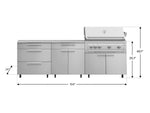NewAge Outdoor Kitchens Stainless Steel 5-Piece Cabinet Set with Casters and 3 Drawer, Bar, Grill Cabinet, Platinum Grill, Countertop-72659-Garage Giant 