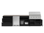 NewAge Outdoor Kitchens Aluminum 7-Piece Cabinet Set with 3-Drawer, Bar, Grill Cabinet, Performance Grill, Countertops and Stainless Steel Door Fridge-73643-Garage Giant 
