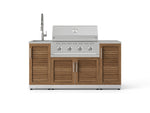 NewAge Outdoor Kitchens Outdoor Grill Island Stainless-Steel Louvered Doors 5-Piece Cabinet Set with Sink, 1 Door, Grill Cabinet, Performance Grill and Stainless Steel Countertop 