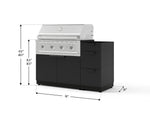 NewAge Outdoor Kitchens Outdoor Grill Island Stainless-Steel 3-Piece Cabinet Set with 3-Drawer, Grill Cabinet and Performance Grill - (Liquid Propane) 