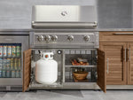 NewAge Outdoor Kitchens Outdoor Grill Island Stainless-Steel 5-Piece Cabinet Set with Sink, 1 Door, Grill Cabinet, Platinum Grill and Stainless Steel Countertop - (Natural Gas) 
