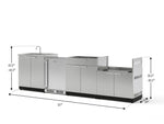 NewAge Outdoor Kitchens Stainless Steel 4-Piece Cabinet Set with Sink, Bar, Grill Cabinet and Fridge-66337-Garage Giant 