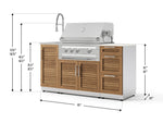 NewAge Outdoor Kitchens Outdoor Grill Island Stainless-Steel Louvered 5-Piece Cabinet Set with Sink, 3 Drawer, Grill Cabinet, Platinum Grill and Stainless Steel Countertop - (Liquid Propane) 