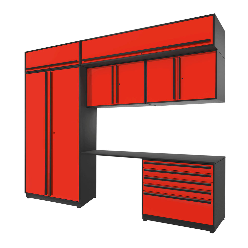 Proslat FusionPlus 10 ft set - Handy 5 Drawer & Overheads-50107K-Garage Giant