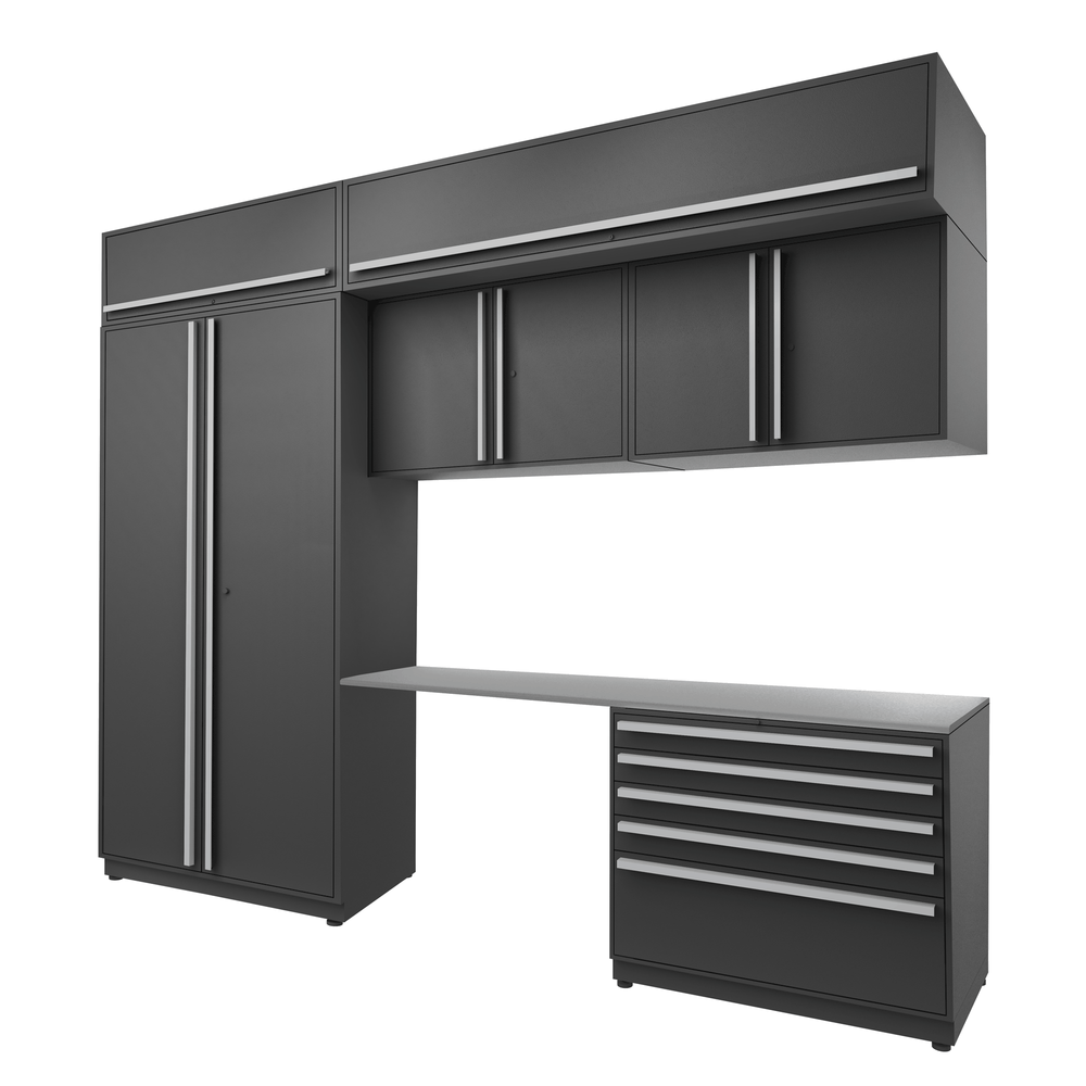 Proslat FusionPlus 10 ft set - Handy 5 Drawer & Overheads-50108K-Garage Giant