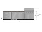 NewAge Outdoor Kitchens Stainless Steel 7-Piece Cabinet Set with 3-Drawer, Bar, Grill Cabinet, Performance Grill, Countertop, and Fridge-71927-Garage Giant 