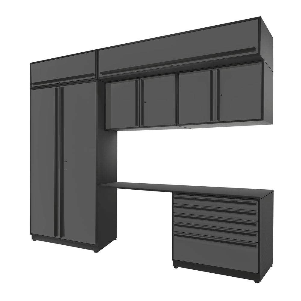 Proslat FusionPlus 10 ft set - Handy 5 Drawer & Overheads-50179K-Garage Giant
