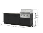 NewAge Outdoor Kitchens Stainless-Steel 5-Piece Cabinet Set with 3-Drawer, Bar, Grill Cabinet, Performance Grill and Countertop-73351-Garage Giant 