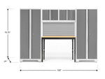 NewAge Garage Cabinets Bold Series 5-Piece Cabinet Set with Locker, RTA Locker, Tool, Wall Cabinets, Slatwall Backsplash, Workbench and Worktop-63036-Garage Giant 