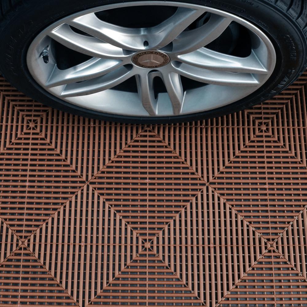 Swisstrax Chocolate Brown Ribtrax Pro Garage Floor Tiles (6 Pack)-504.000.100C-6PK-Garage Giant
