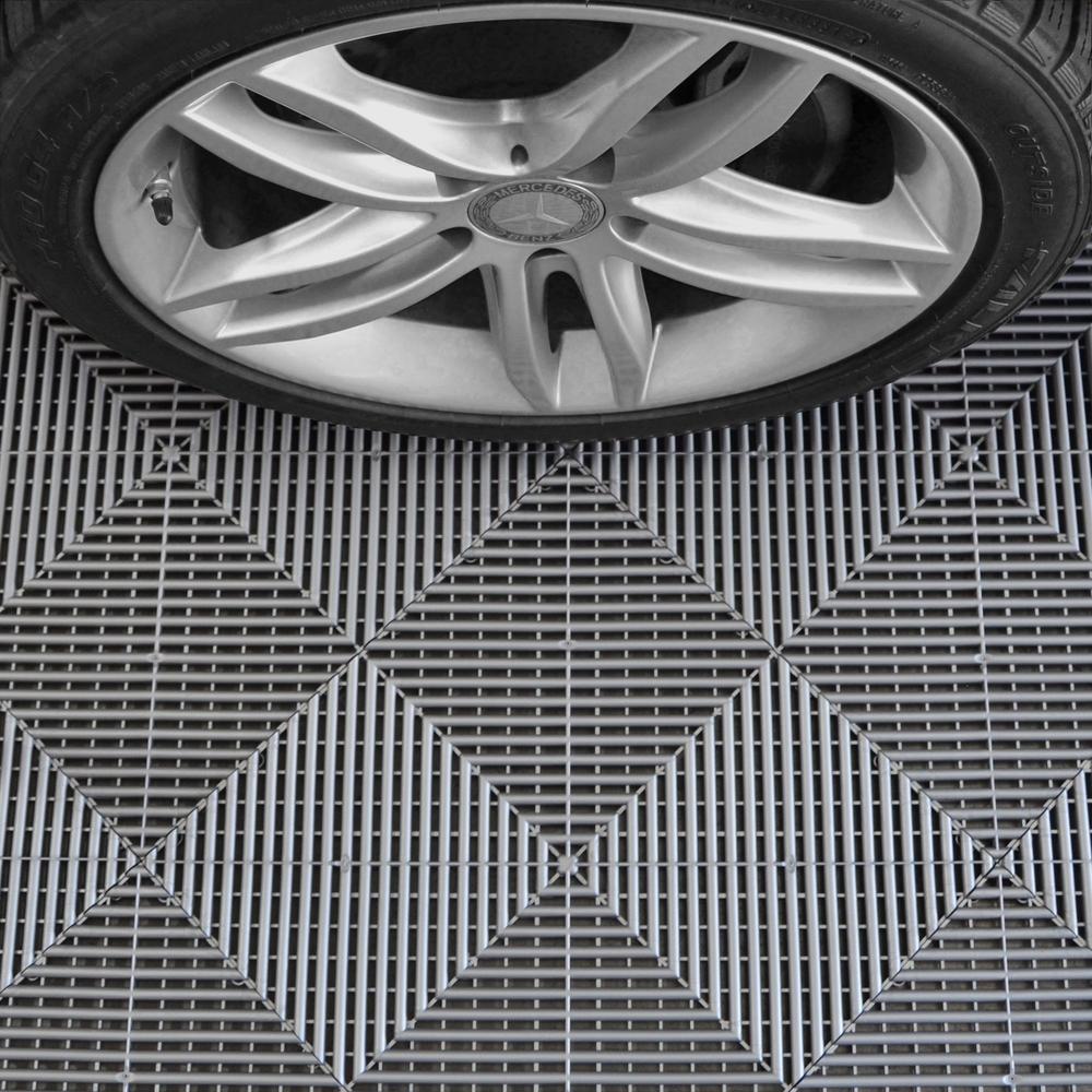 Swisstrax Pearl Grey Ribtrax Pro Garage Floor Tiles (6 Pack)-504.000.203C-6PK-Garage Giant