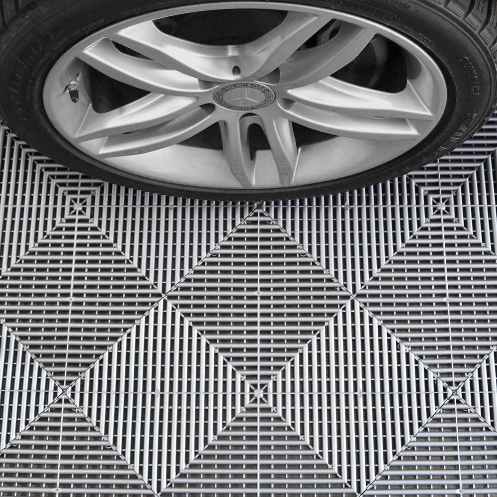 Swisstrax Pearl Silver Ribtrax Pro Garage Floor Tiles (6 Pack)-504.000.204C-6PK-Garage Giant