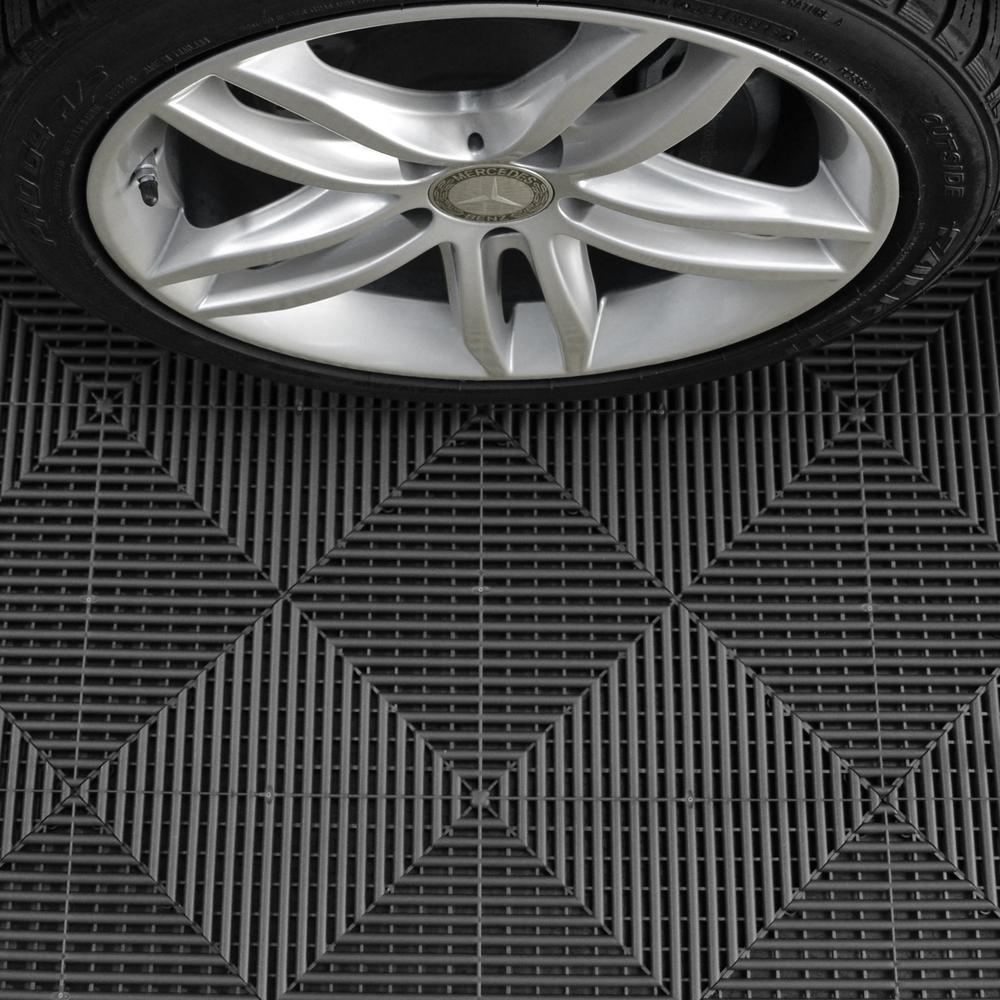 Swisstrax Jet Black Ribtrax Pro Garage Floor Tile (24-Pack)-504.000.400C-24PK-Garage Giant