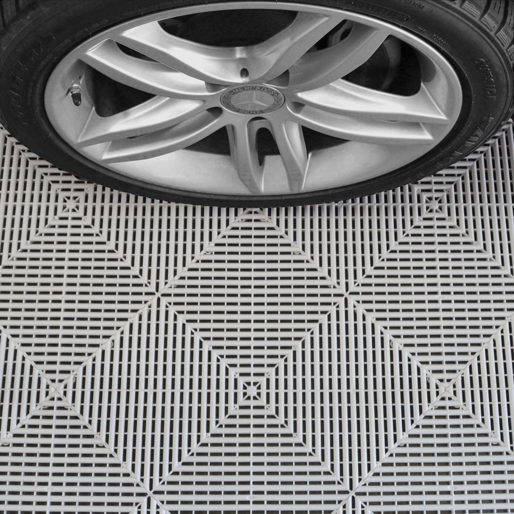 Swisstrax Arctic White Ribtrax Pro Garage Floor Tile (24-Pack)-504.000.600C-24PK-Garage Giant