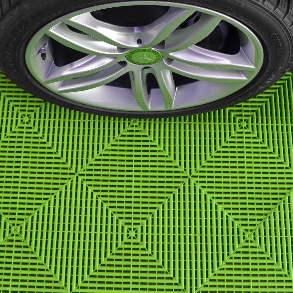 Swisstrax Techno Green Ribtrax Pro Garage Floor Tiles (6 Pack)-504.000.701C-6PK-Garage Giant