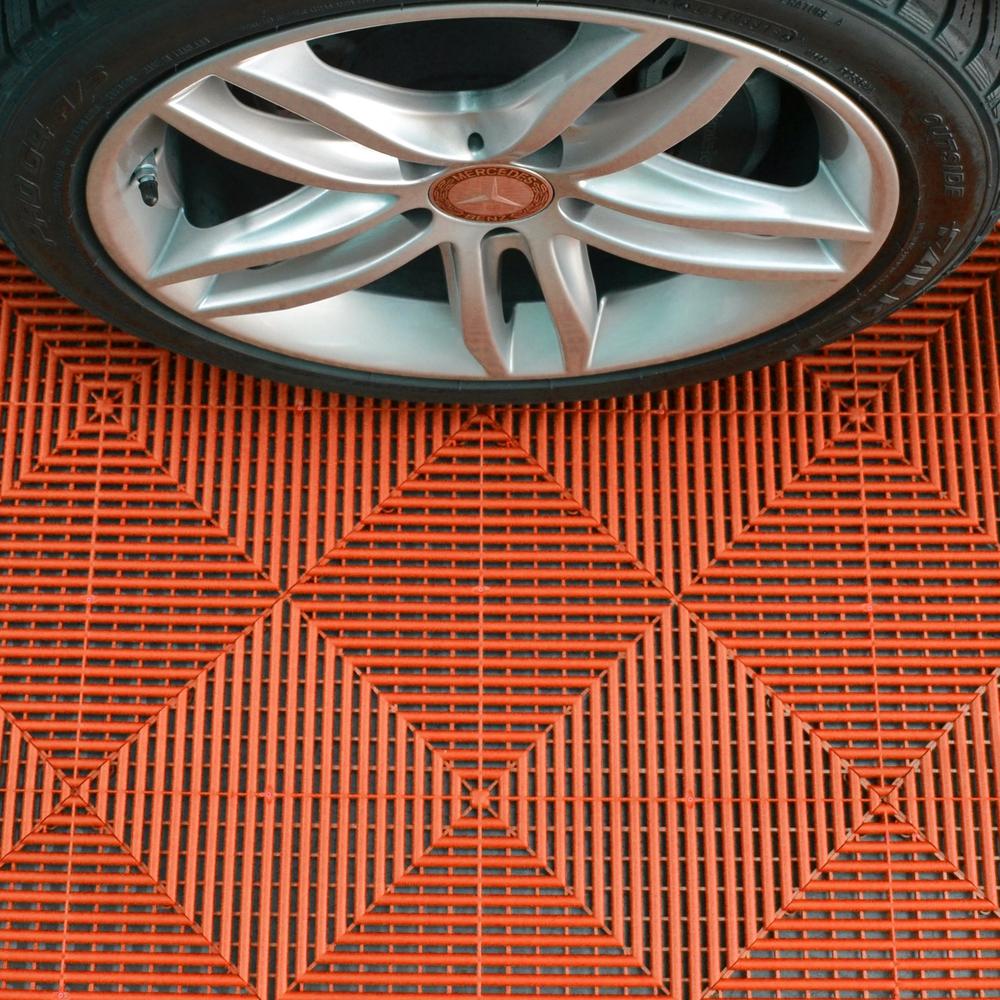 Swisstrax Tropical Orange Ribtrax Pro Garage Floor Tile (24-Pack)-504.000.801C-24PK-Garage Giant