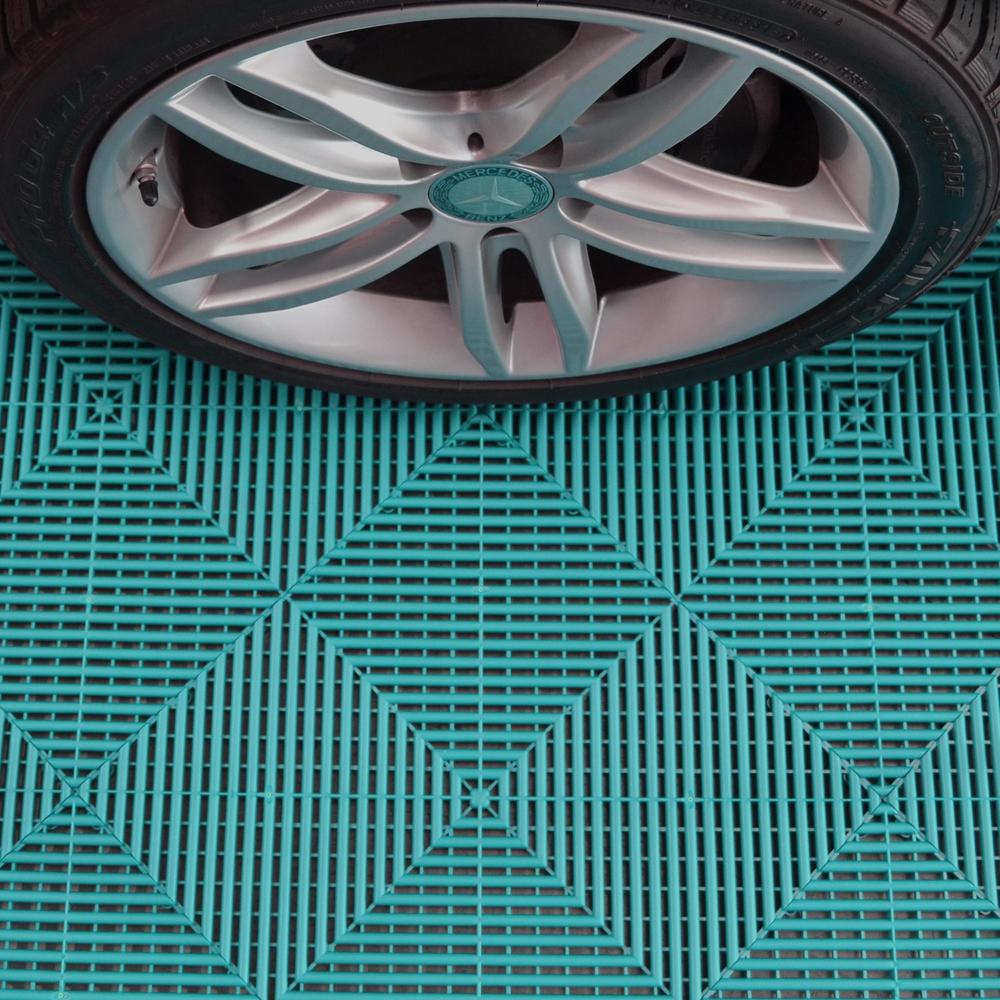 Swisstrax Teal Ribtrax Pro Garage Floor Tiles (6 Pack)-504.000.905C-6PK-Garage Giant