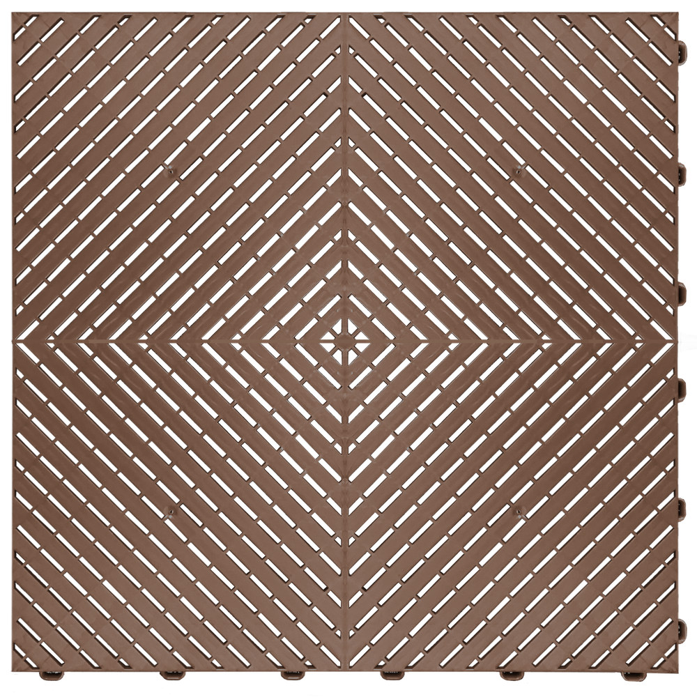 Swisstrax Chocolate Brown Ribtrax Smooth Pro Garage Floor Tiles (6 Pack)-504.110.100C-6PK-Garage Giant