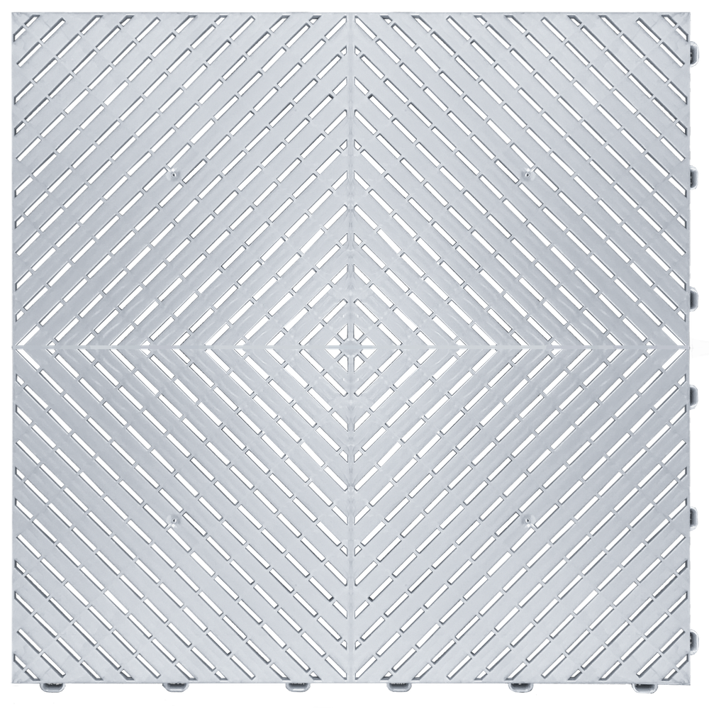 Swisstrax Pearl Silver Ribtrax Smooth Pro Garage Floor Tile (24-Pack)-504.110.204C-24PK-Garage Giant