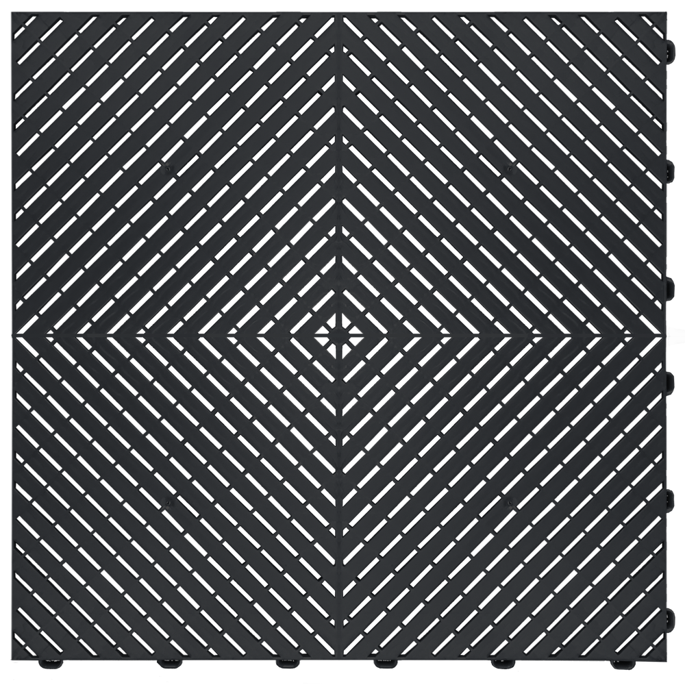 Swisstrax Jet Black Ribtrax Smooth Pro Garage Floor Tiles (6 Pack)-504.110.400C-6PK-Garage Giant
